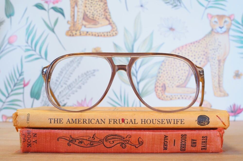 Vintage 1980s Aviator Eyeglasses Pilot Classic Unisex Grandpa Retro NOS